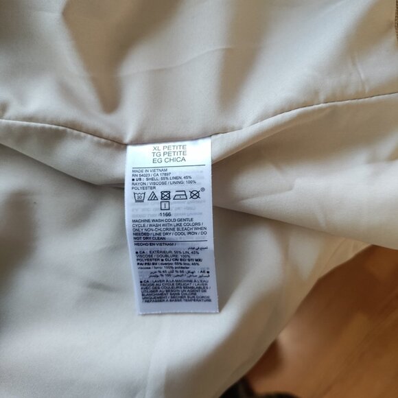 Old‎ Navy Double Breasted Beige Linen Blend Blazer Size XL Petite New - Picture 4 of 9